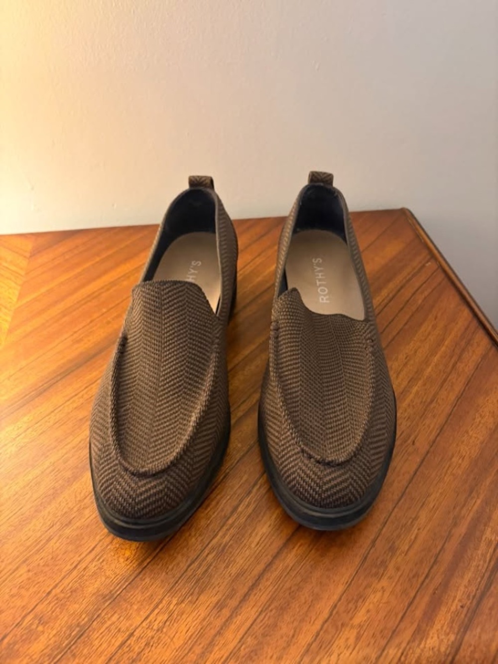 Rothy's The Lug Loafer Knit Loafer Brown Herringbone Size 11 US